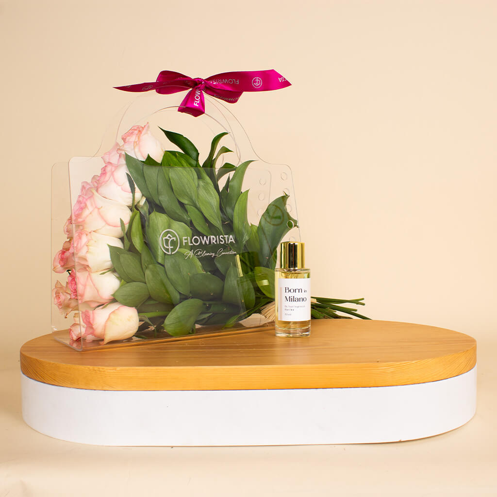 Flowrista Online Flowers Shop Nuit Fragrances Born In Milano | Purple Flower Bag