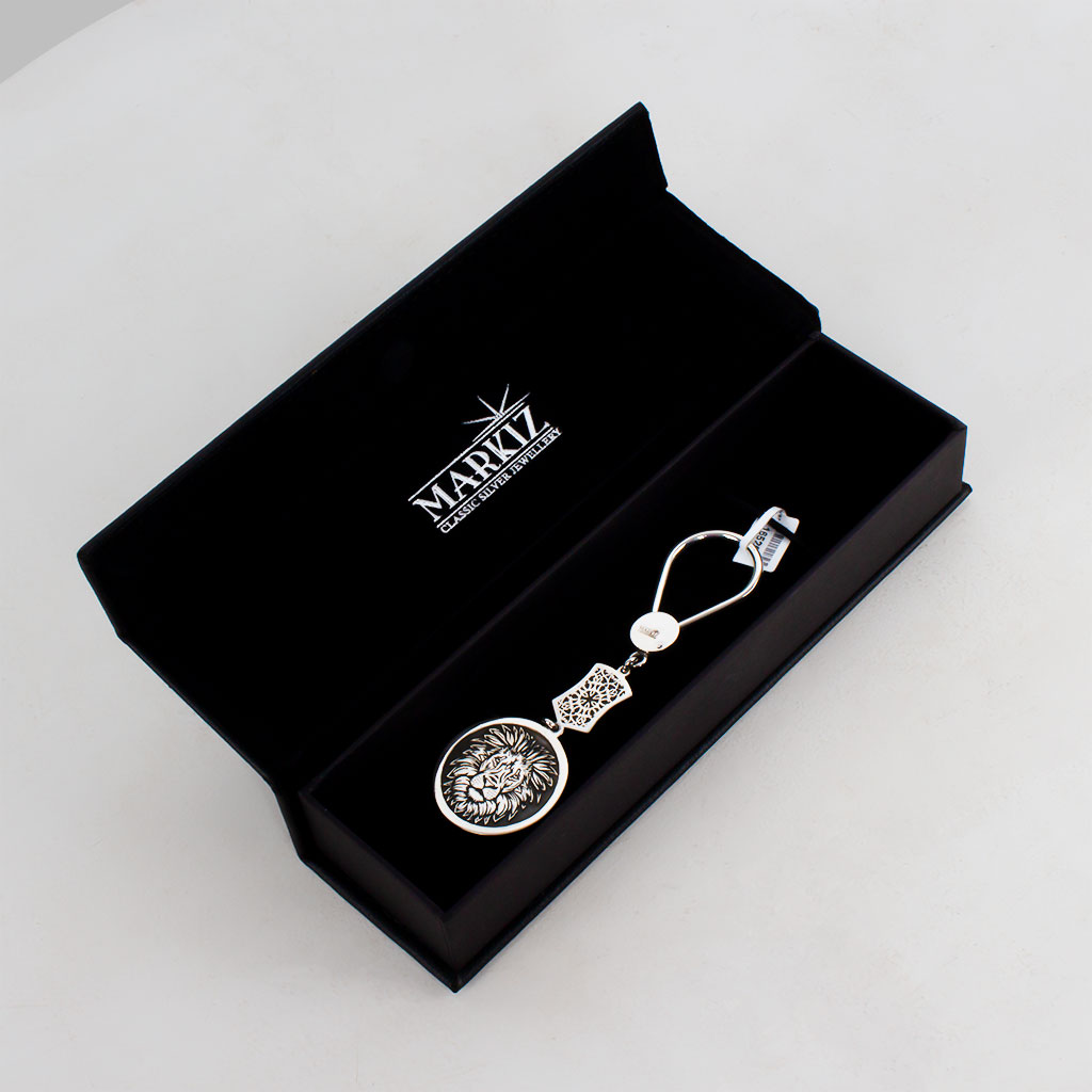 Flowrista Online Flowers Shop Markiz Silver Keychain – Lion Head Medallion