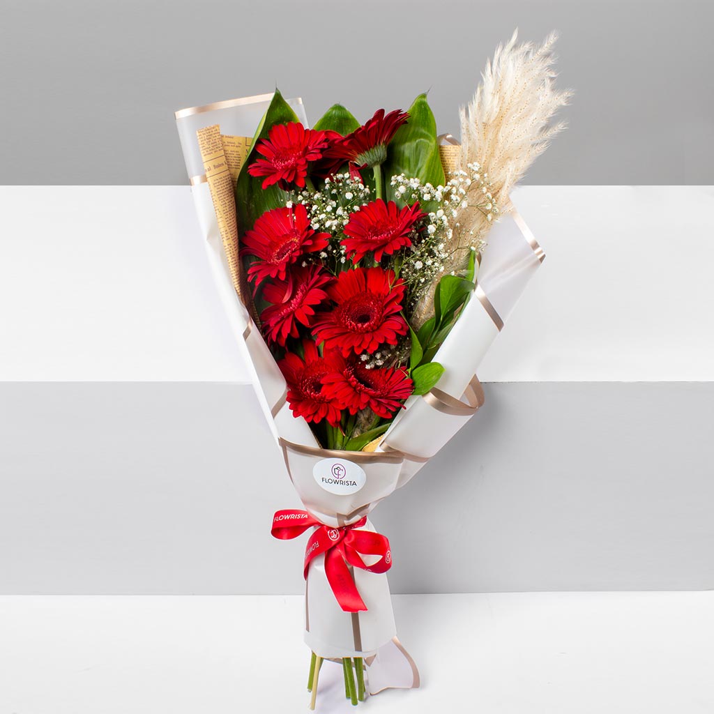 Flowrista Online Flowers Shop Red Gerbera Bouquet