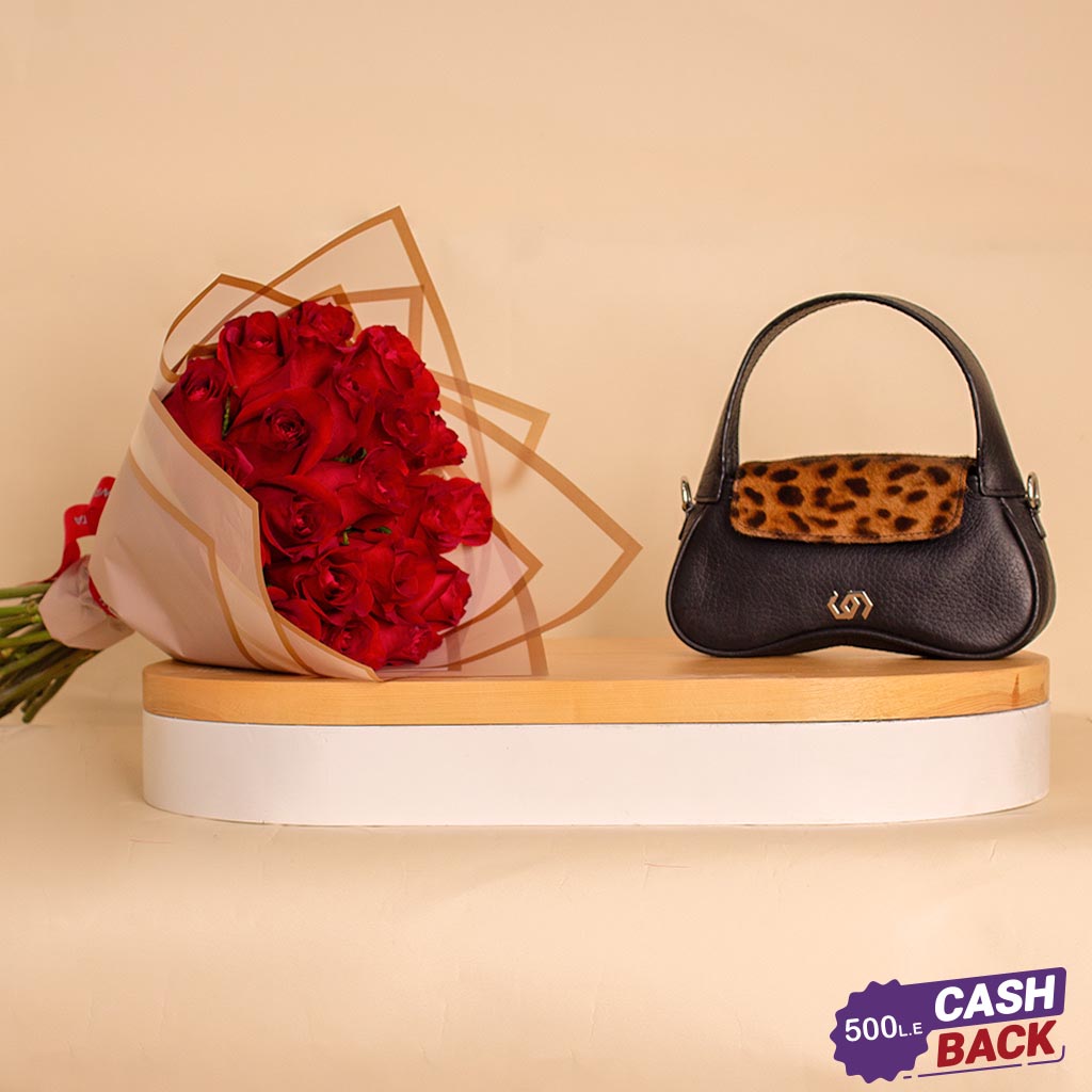 Flowrista Online Flowers Shop حقيبة كوكان بلاك تايجر مع 20 وردة حمراء
