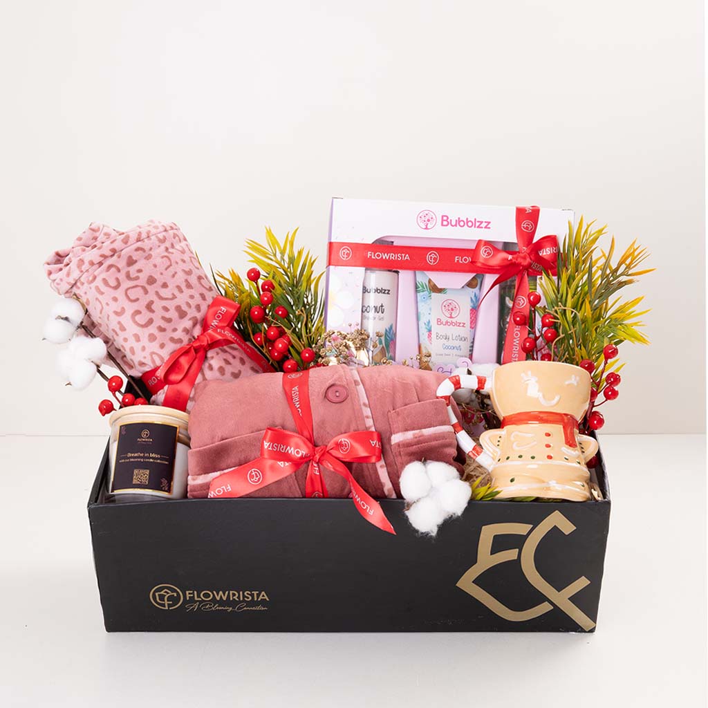 Flowrista Online Flowers Shop Flowrista New Year Gift Box | Cozy Glam & Self-Care Bliss