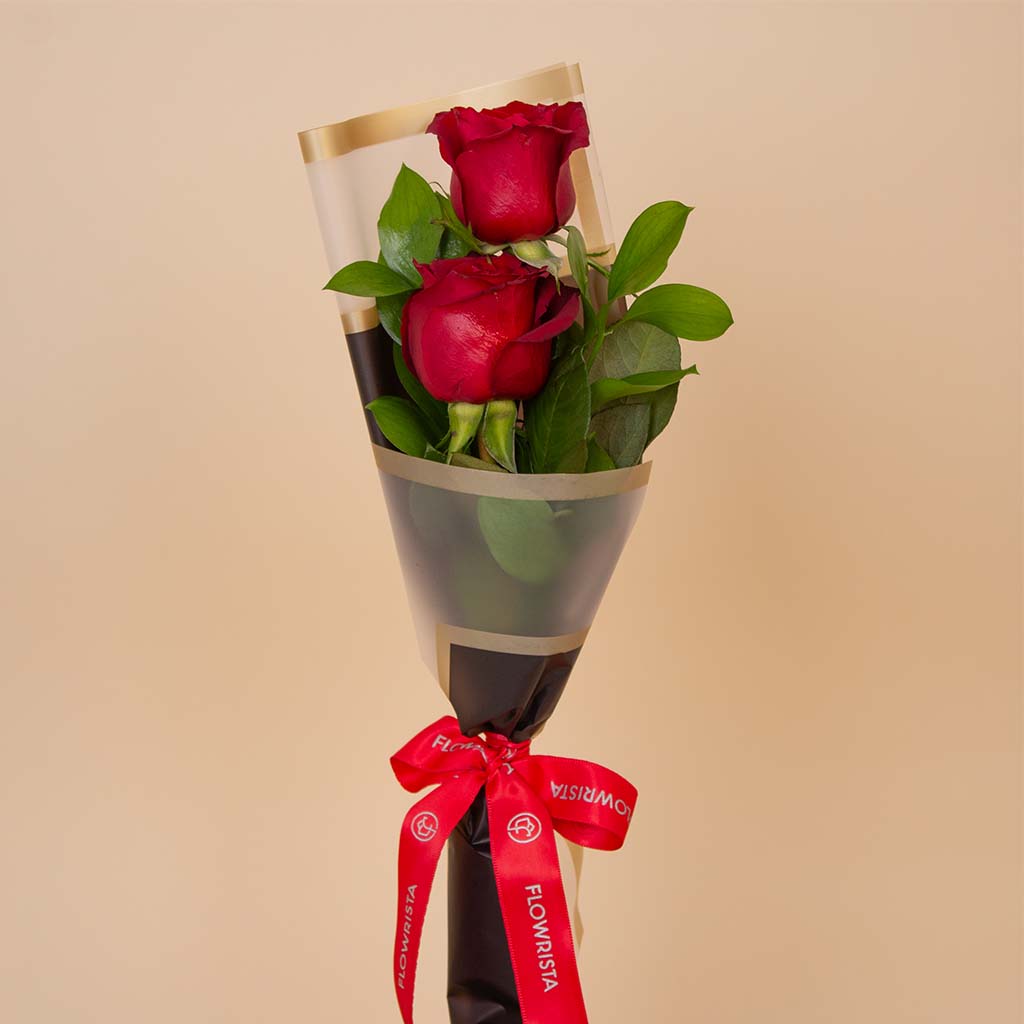 Flowrista Online Flowers Shop باقة وردتين حمراوين