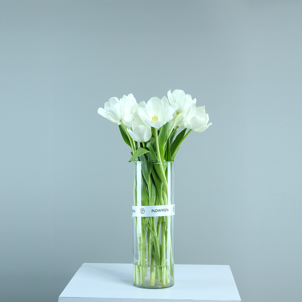 Flowrista Online Flowers Shop مزهرية توليب سنو وايت