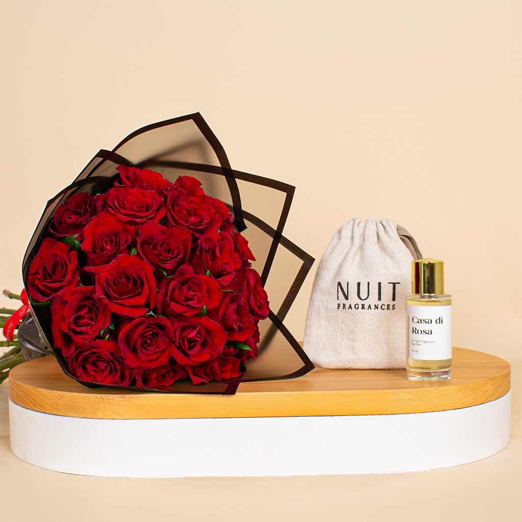 Flowrista Online Flowers Shop Nuit Fragrances Casa Di Rosa | 20 Red Rose Bouquet