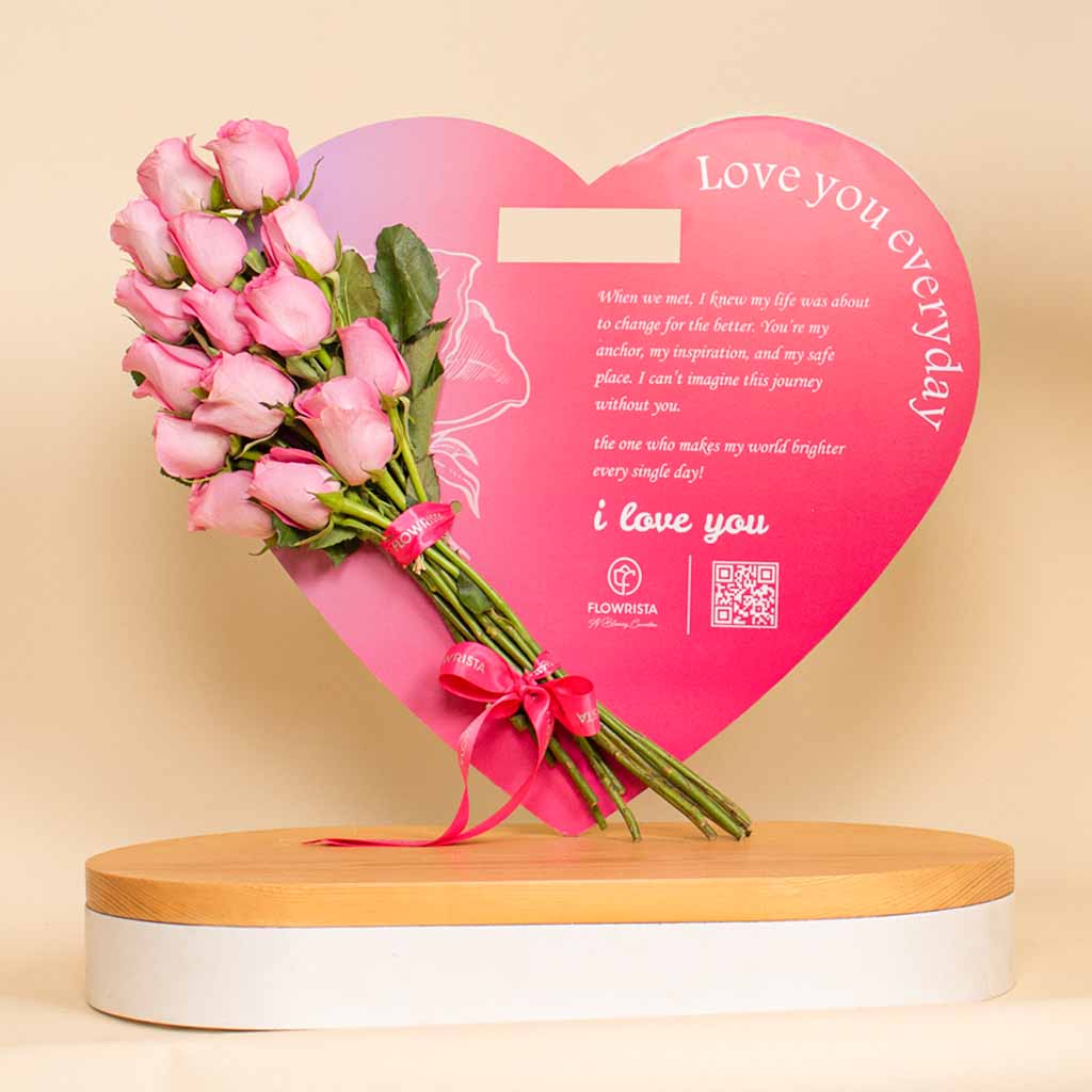 Flowrista Online Flowers Shop قلب وورد وردي