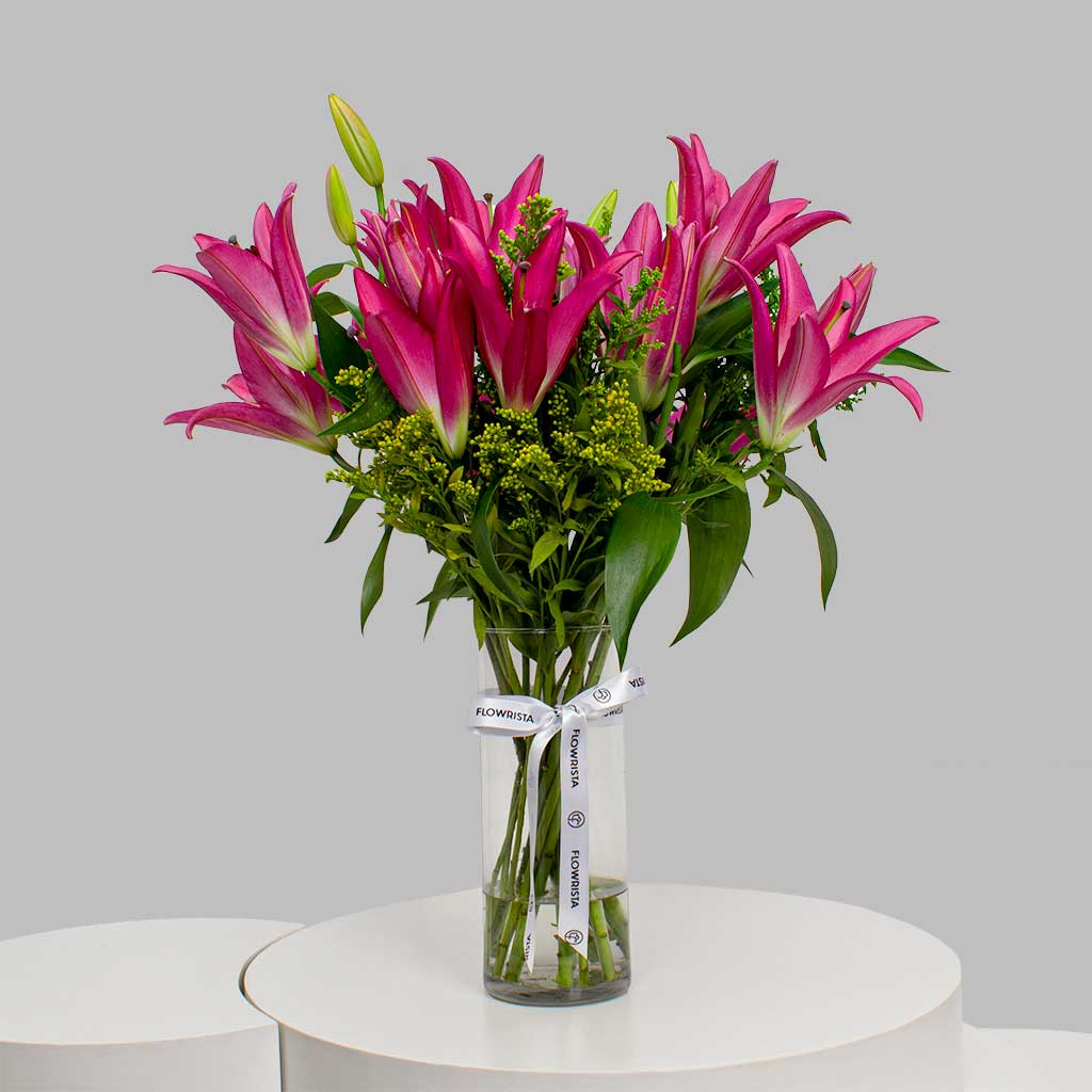 Flowrista Online Flowers Shop Pink Lily Vase