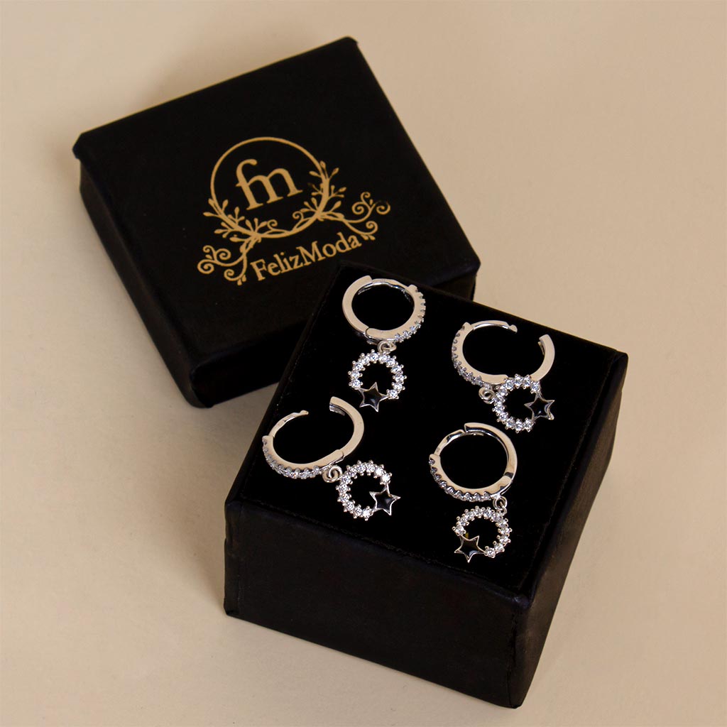 Flowrista Online Flowers Shop أقراط فيليزمودا المرصعة بأحجار الزركون على شكل نجمة