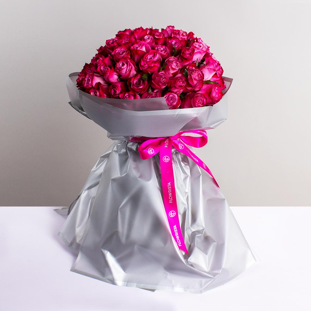 Flowrista Online Flowers Shop Luxurious Pink Rose Bouquet