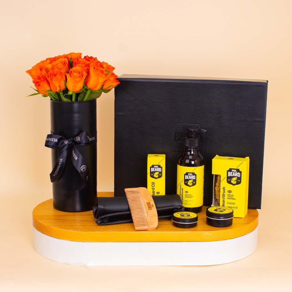 Flowrista Online Flowers Shop مجموعة ماستر بيرد - إصدار فاخر كهدية مع مزهرية ورود برتقالية