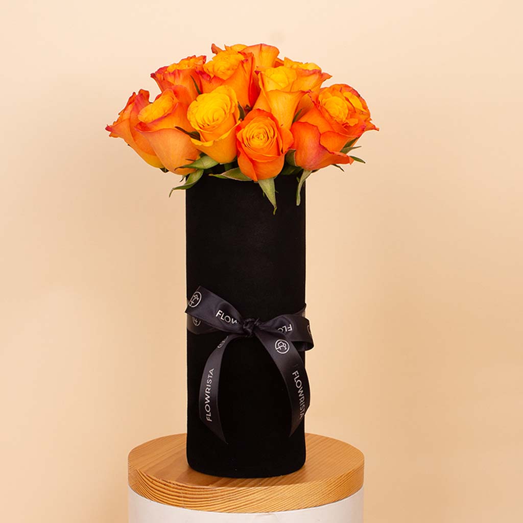 Flowrista Online Flowers Shop مزهرية غروب الشمس - ٢٠ وردة برتقالية