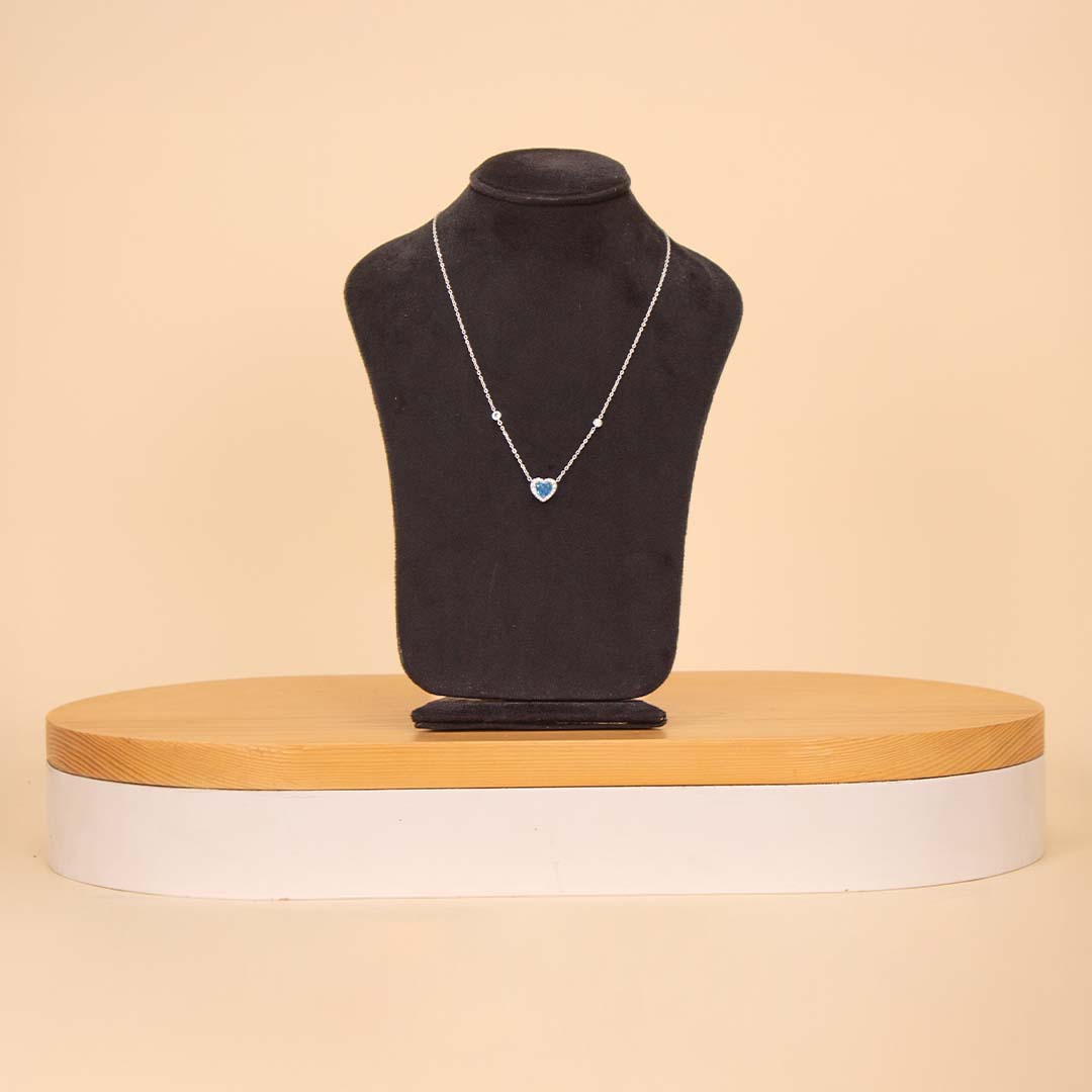 Flowrista Online Flowers Shop Markiz Sterling Silver Heart Necklace with Sky Stone
