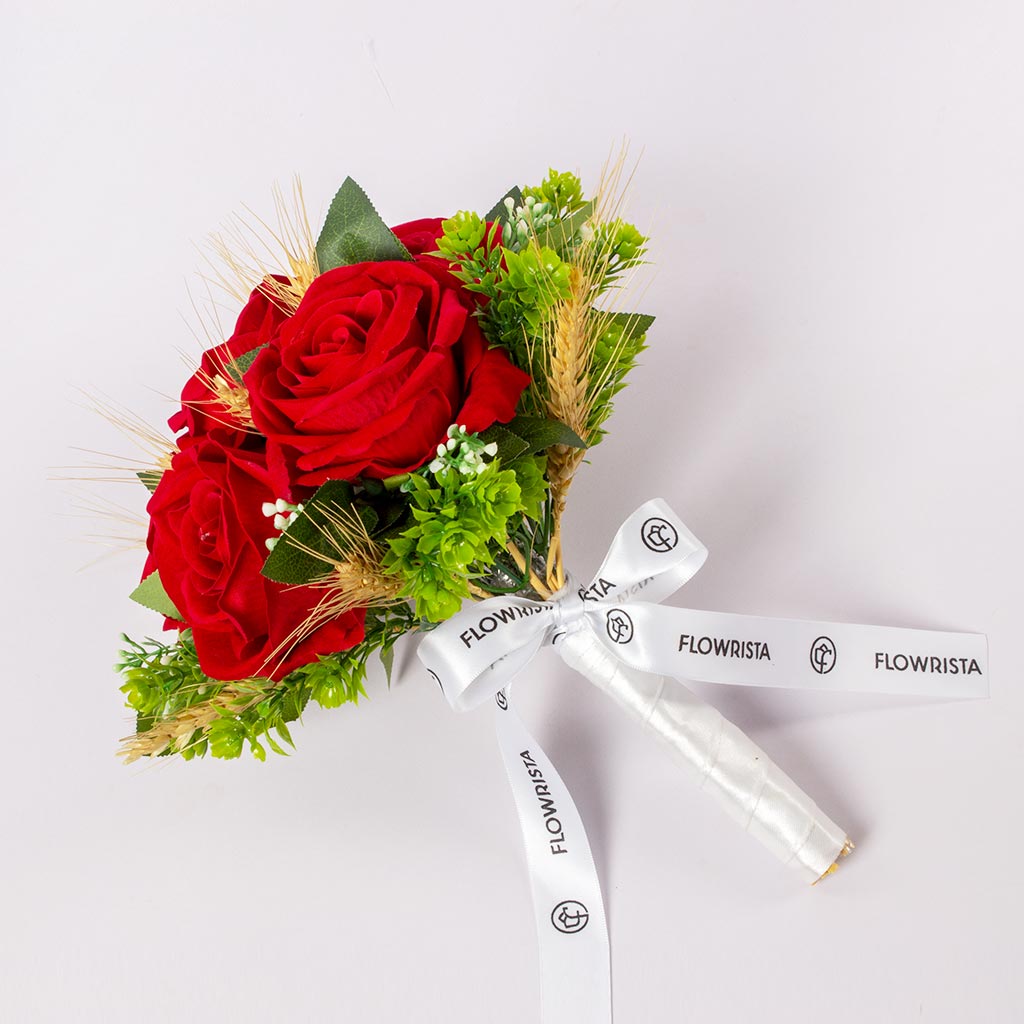 Flowrista Online Flowers Shop باقة زفاف صناعية باللون الأحمر