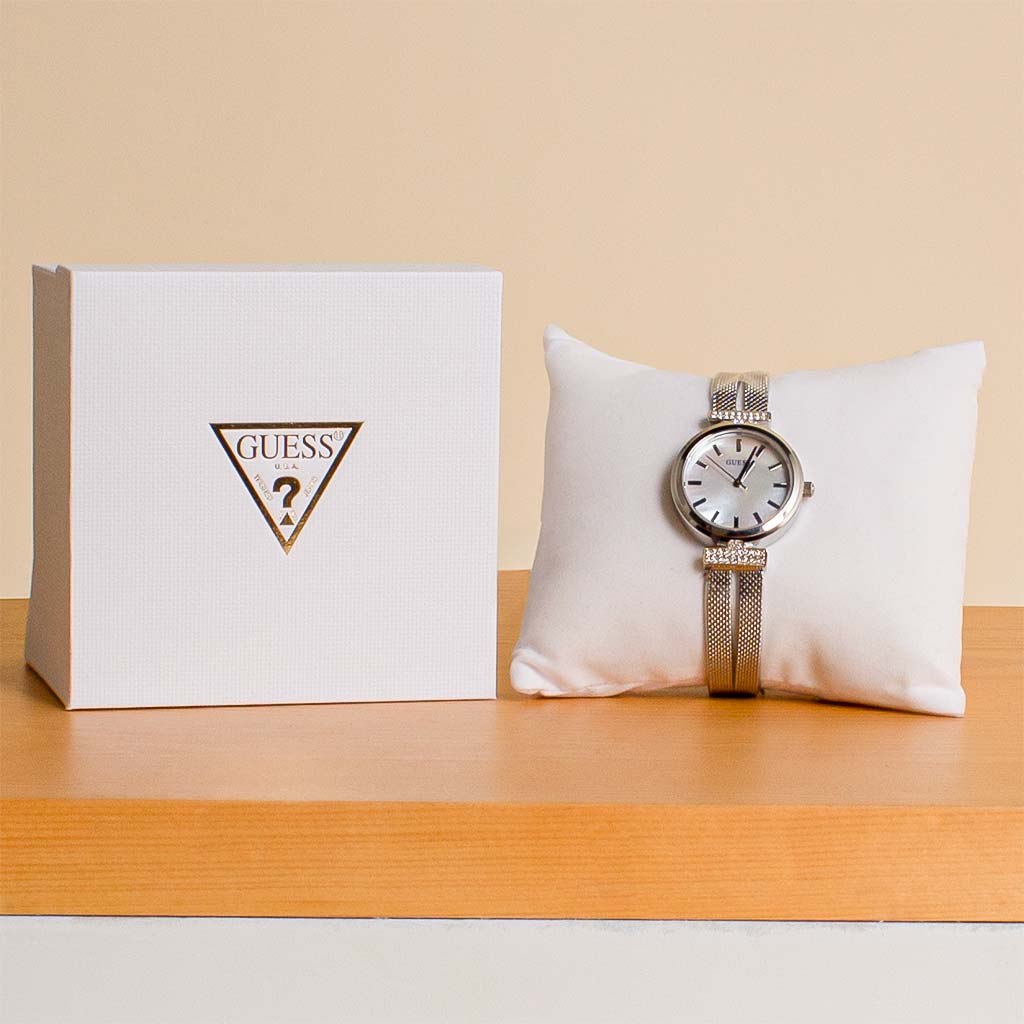 Flowrista Online Flowers Shop Guess Silver Tone Analog Watch