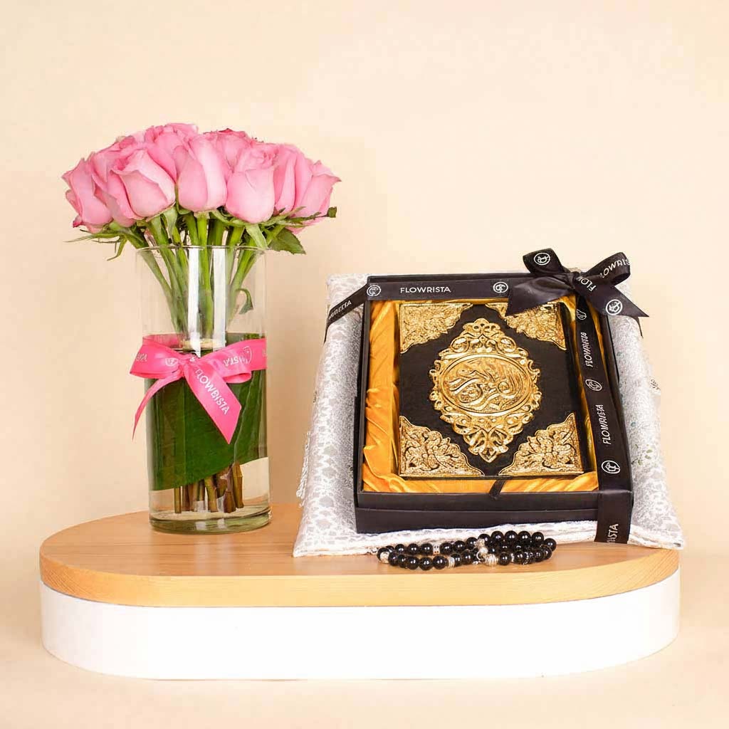 Flowrista Online Flowers Shop Ramadan spiritual set | Pink Flower Vase