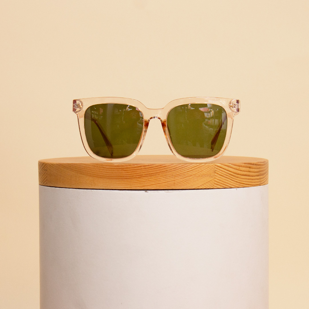 Flowrista Online Flowers Shop Sedrak Clear Frame Sunglass with Green Lenses – Summer Collection