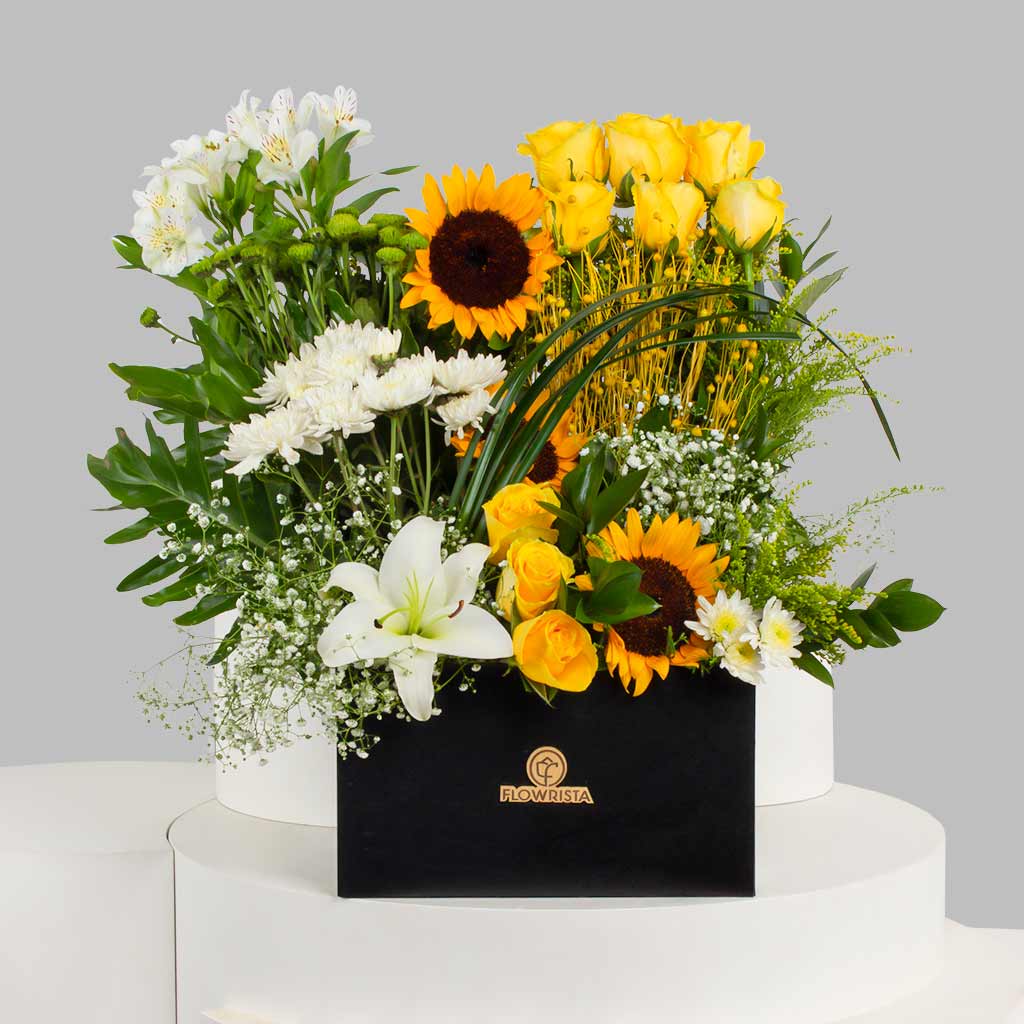 Flowrista Online Flowers Shop الأصفر والأبيض