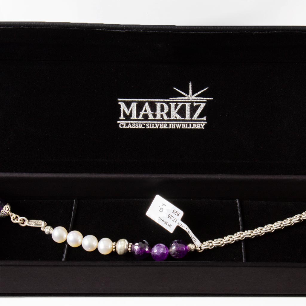 Flowrista Online Flowers Shop Markiz Natural Stones Bracelet – 925 Egyptian Silver