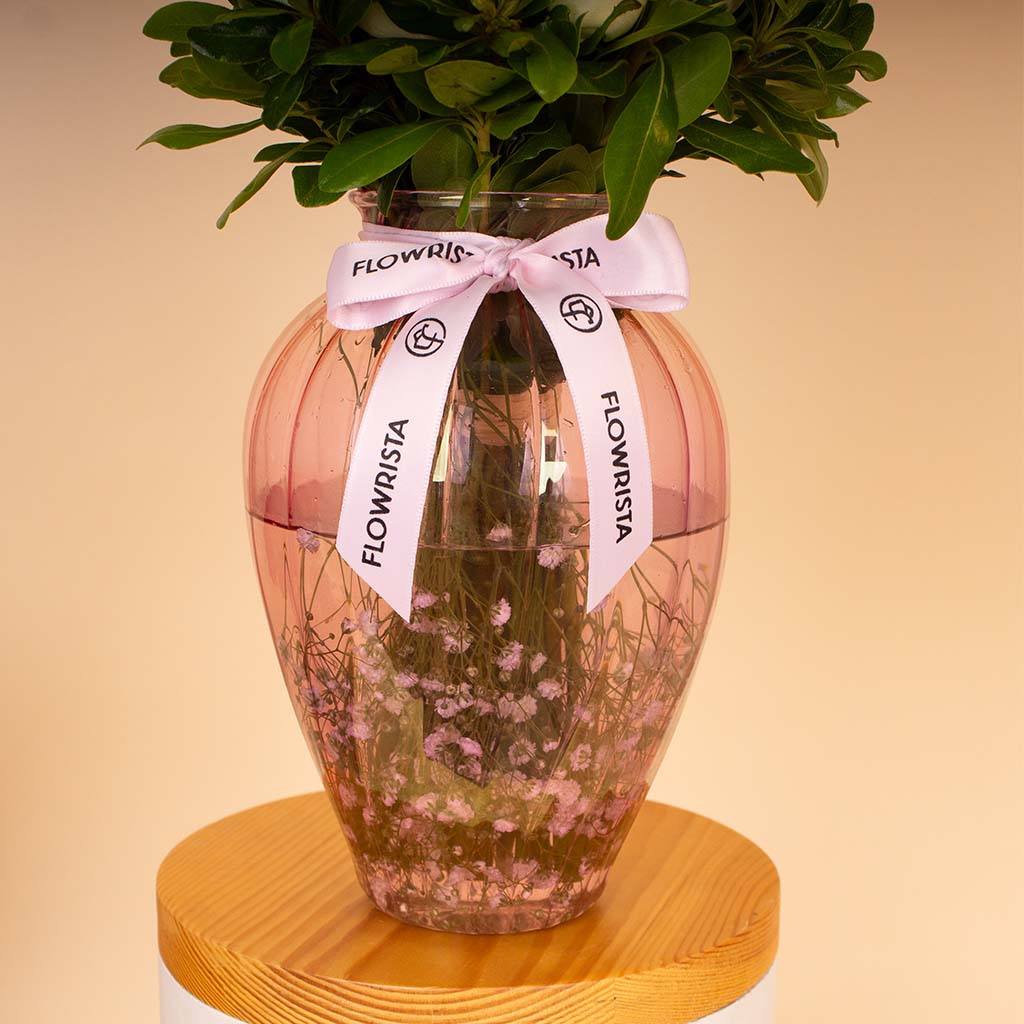 Flowrista Online Flowers Shop White Roses Art Vase
