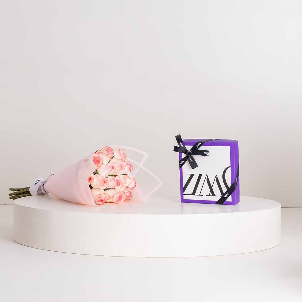 Flowrista Online Flowers Shop Swiza Chocolate Box & 15 Revivel Roses