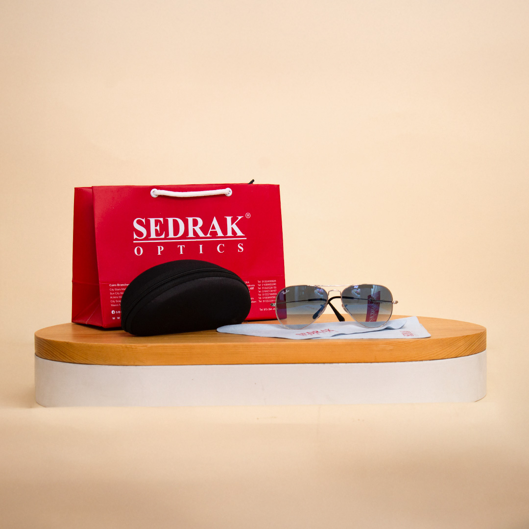 Flowrista Online Flowers Shop Ray-Ban Sunglass with Silver Frame & Gradient Blue Lenses