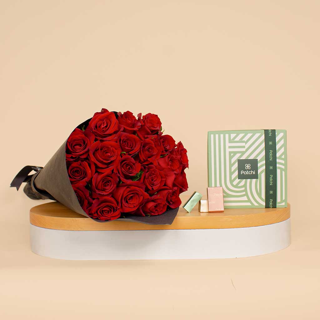 Flowrista Online Flowers Shop Patchi Chocolate |The Red 20 Valentine’s Bouquet