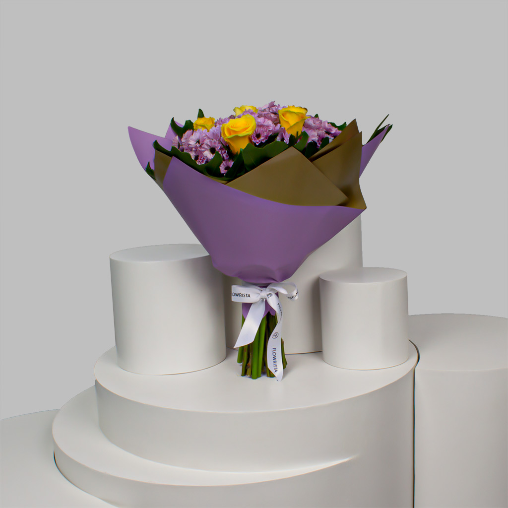 Flowrista Online Flowers Shop Yellow & Purple Reagan Bouquet