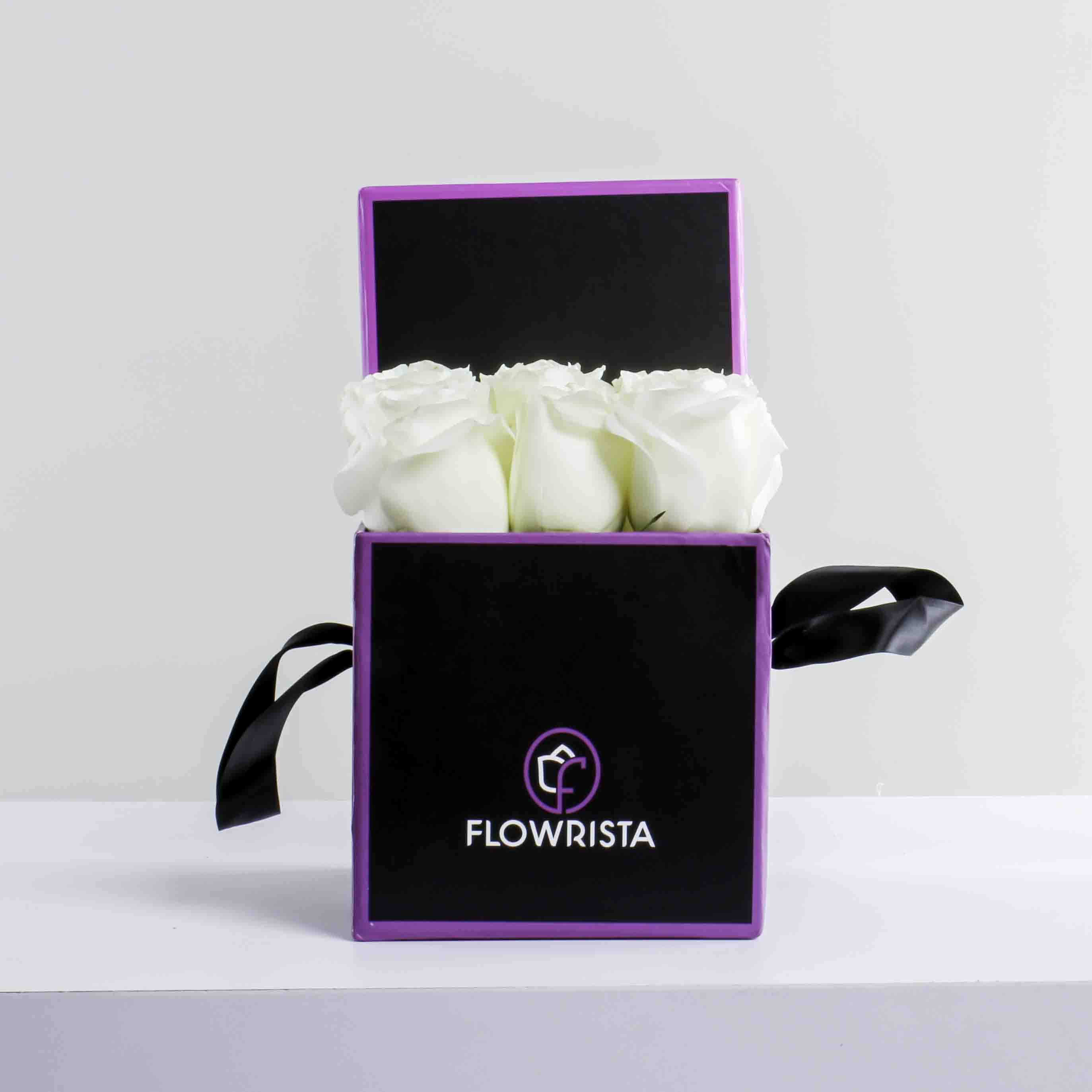 Flowrista Online Flowers Shop صندوق ورد ابيض