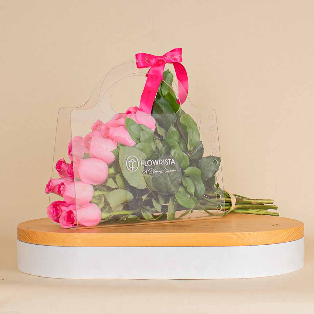 Flowrista Online Flowers Shop شنطة الورد الوردي