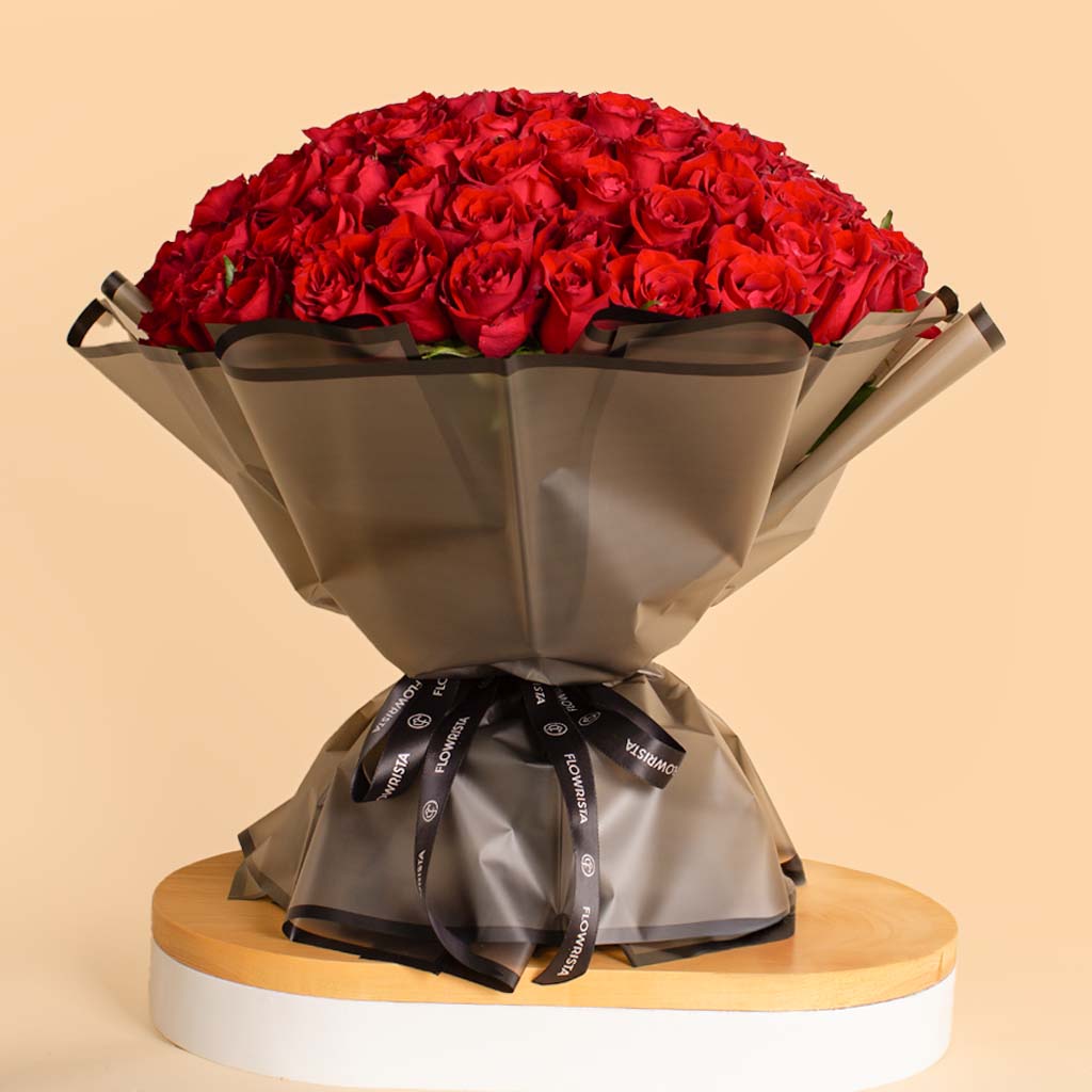 Flowrista Online Flowers Shop 100 وردة حمراء