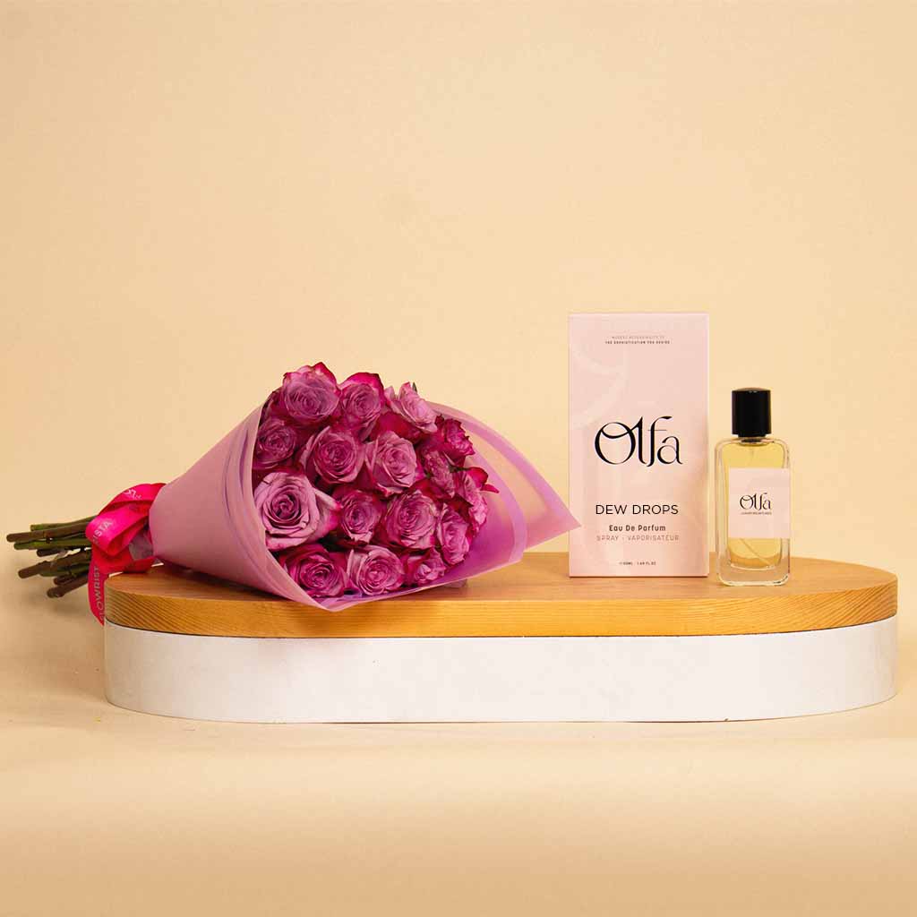 Flowrista Online Flowers Shop Olfa Dew Drops | Bouquet of 15 Purple Flowers