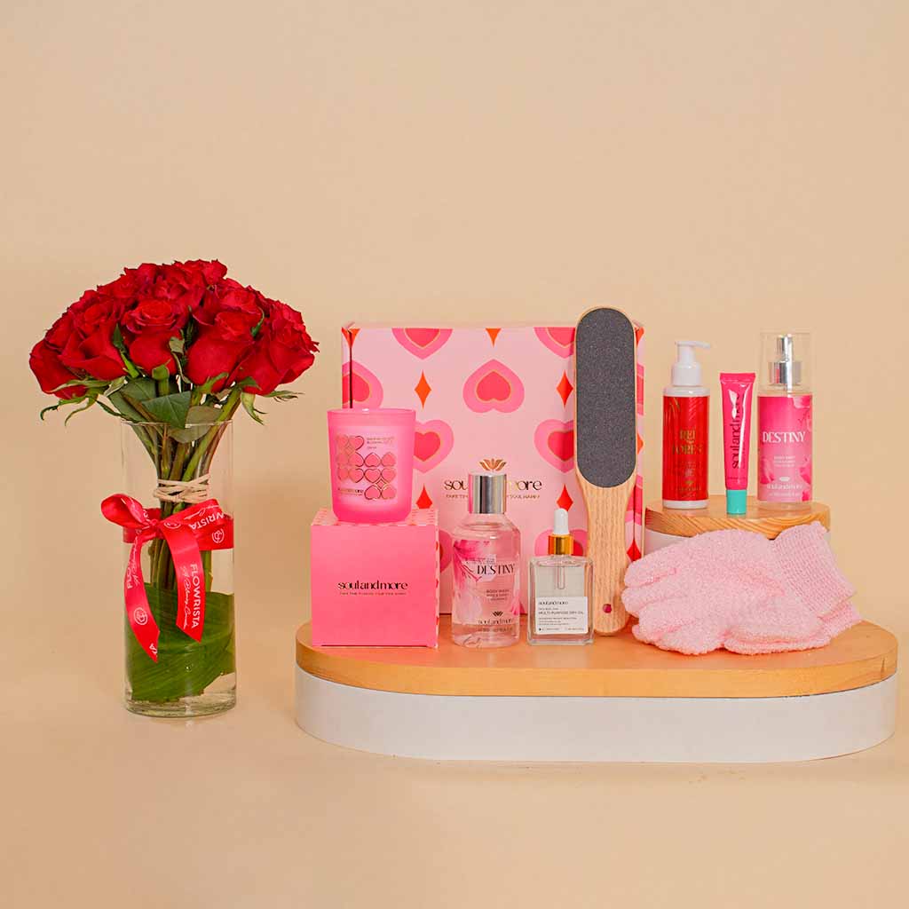 Flowrista Online Flowers Shop سول اند مور المليئة بالحب و 15 وردة حمراء