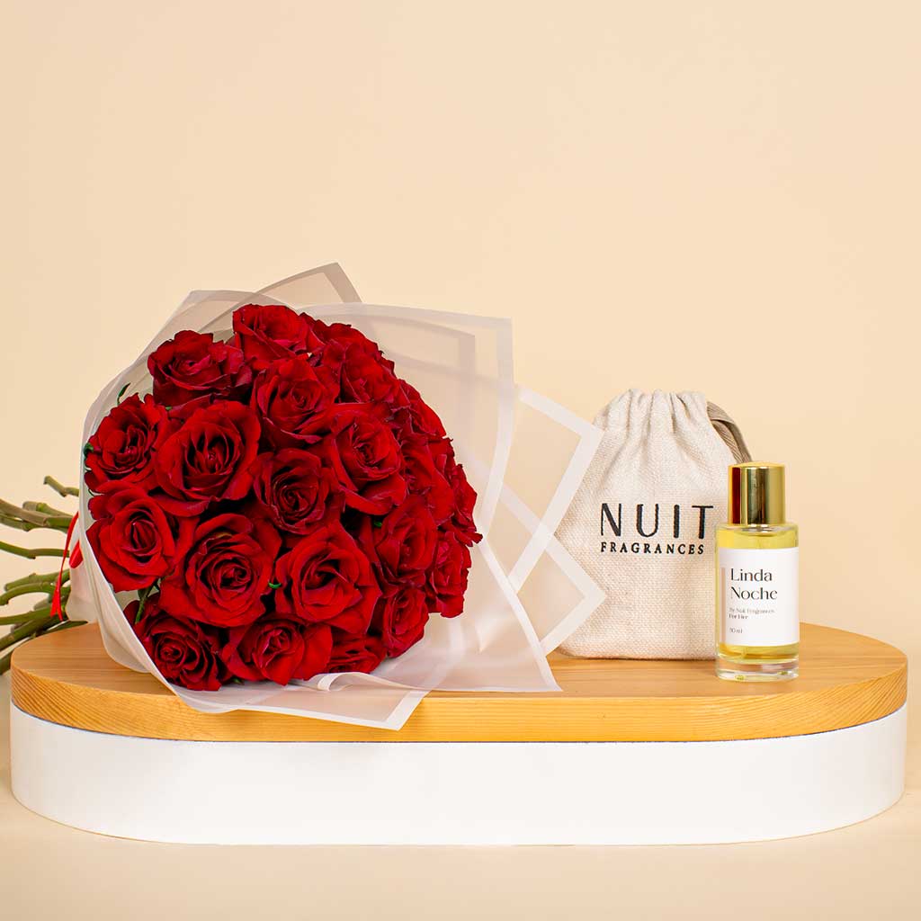 Flowrista Online Flowers Shop Nuit Fragrances Linda Noche & Unique Hand Bouquet 