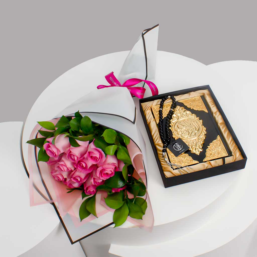 Flowrista Online Flowers Shop مجموعة هدايا رمضان مع الورود والقرآن الكريم