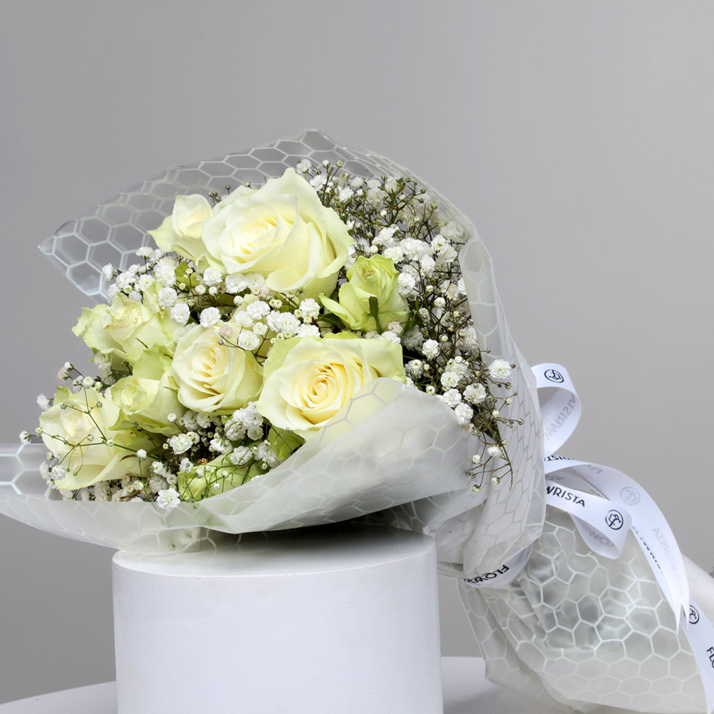 Flowrista Online Flowers Shop Timeless White Rose Bouquet