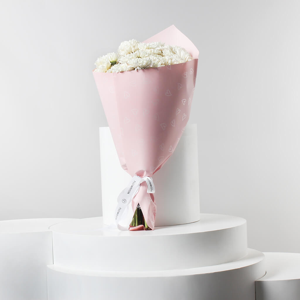 Flowrista Online Flowers Shop Flowrista | White Fancy Chrysanthemum Bouquet