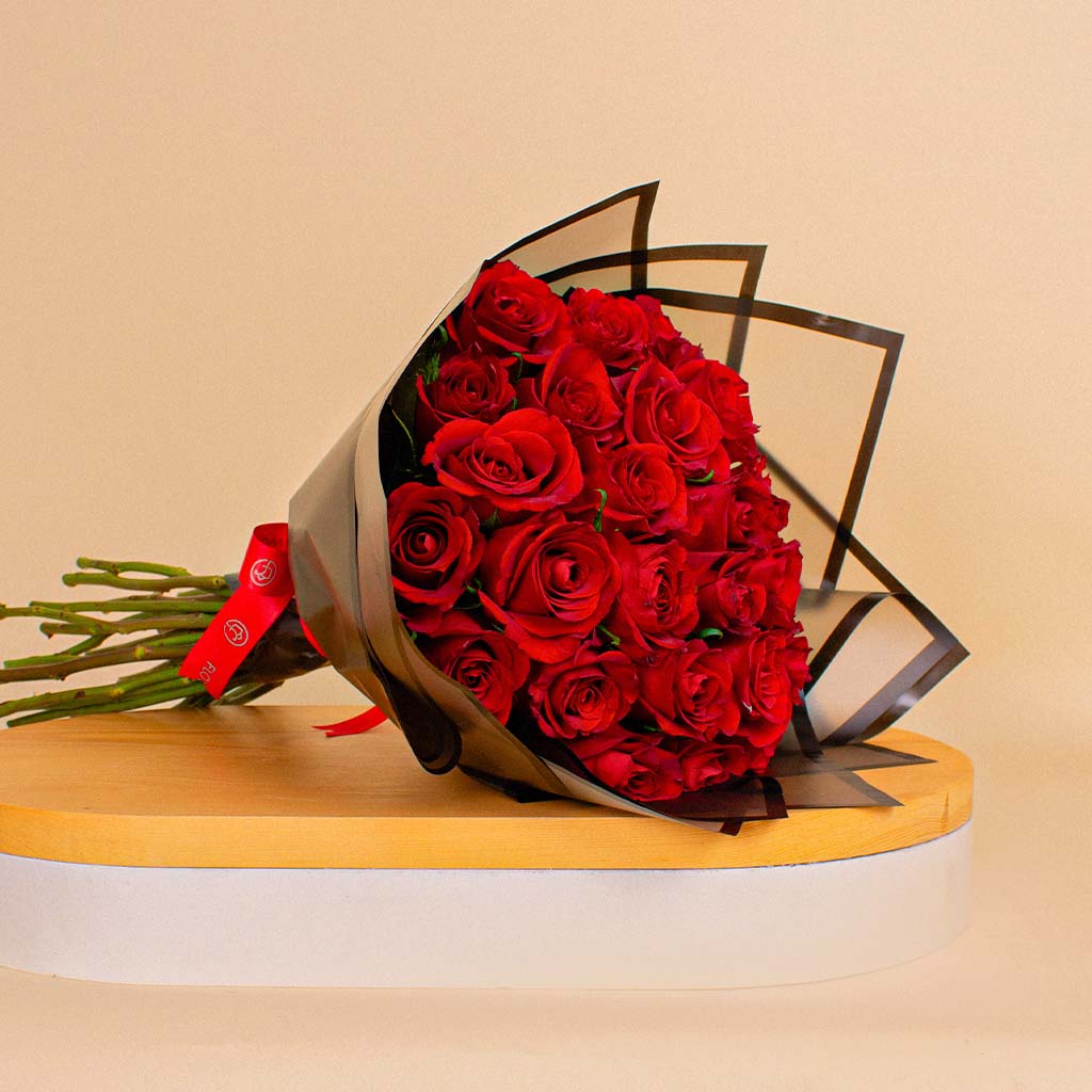 Flowrista Online Flowers Shop Red Roses Bouquet | 25 Roses