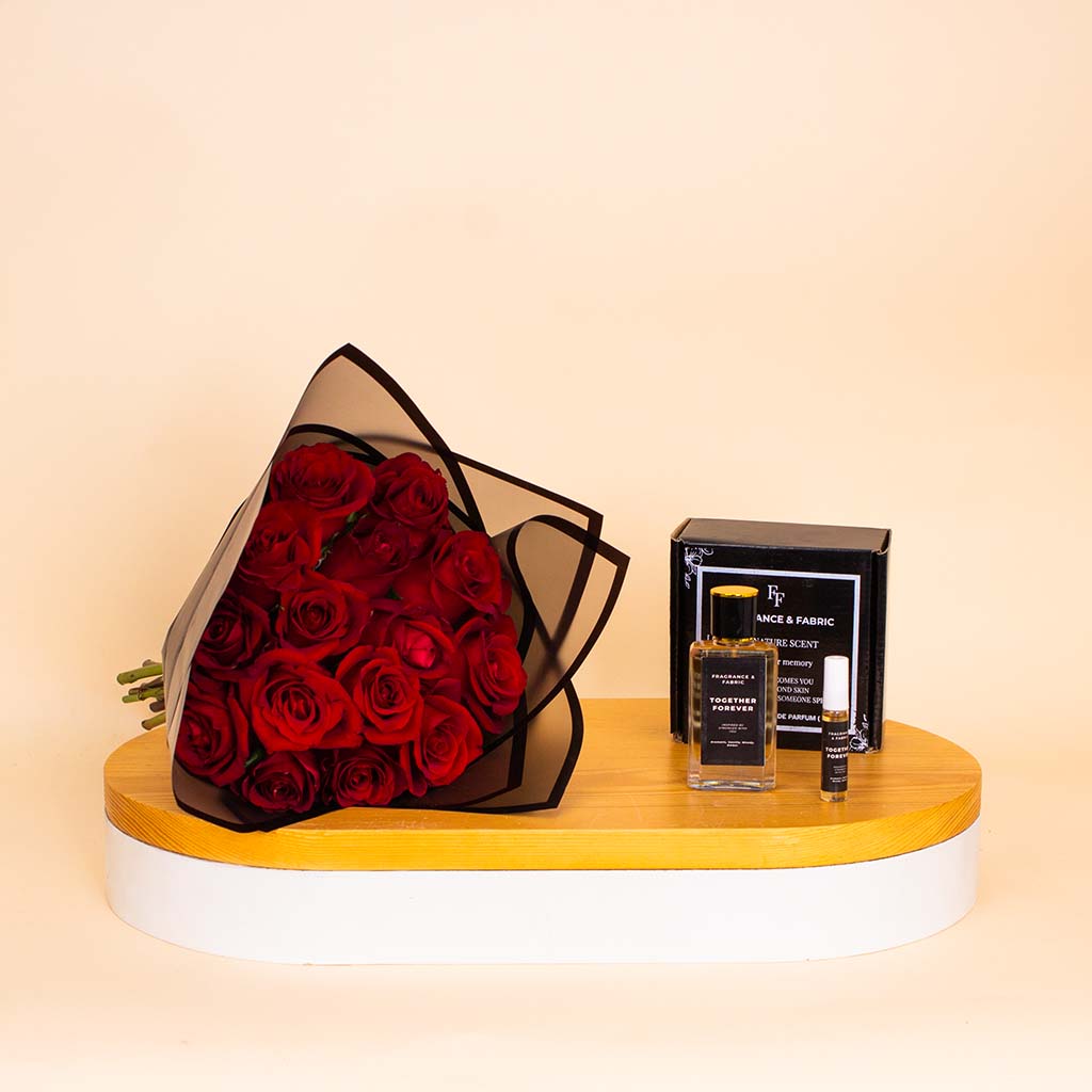 Flowrista Online Flowers Shop Fragrance & Fabric Stronger With You – For Men & Red Roses