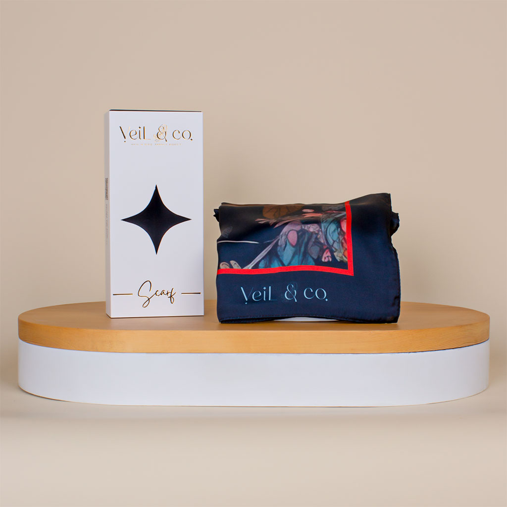 Flowrista Online Flowers Shop Veil & Co Noir Cascade Silk Hijab