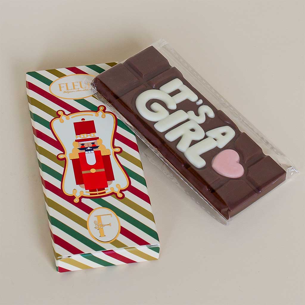 Flowrista Online Flowers Shop Fleur Belgian Chocolate Bar - It Is a Girl