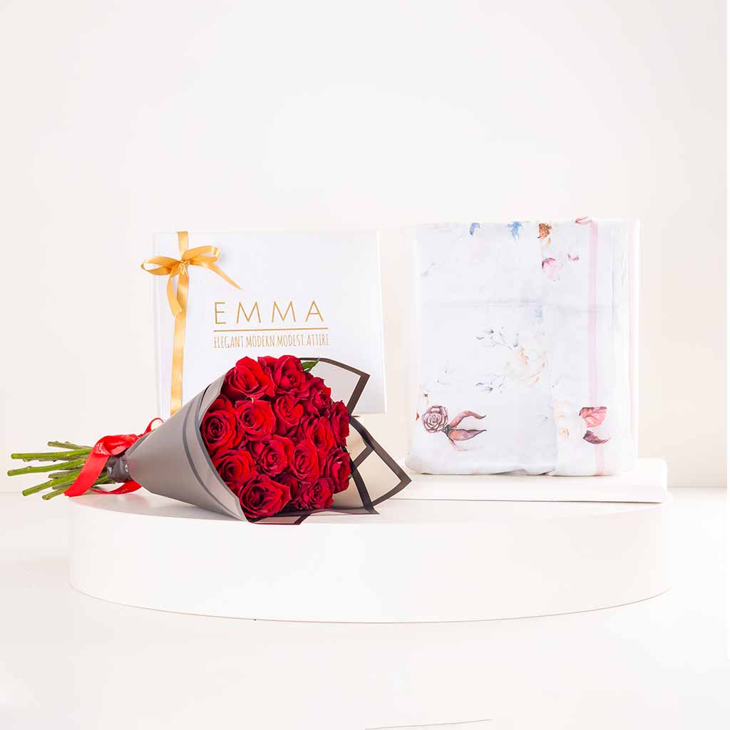 Flowrista Online Flowers Shop وشاح أوه دير من إيما وباقة ورود حمراء