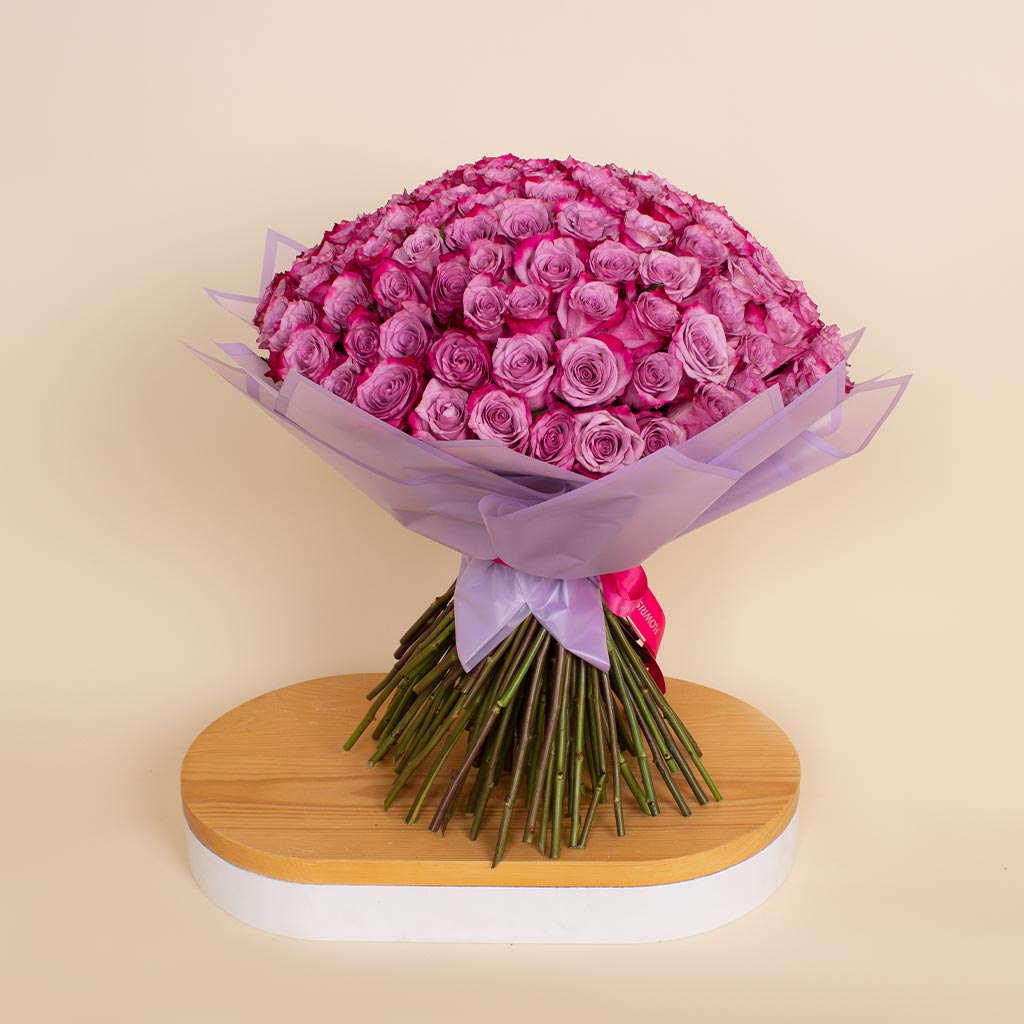 Flowrista Online Flowers Shop باقة 100 وردة بنفسجية داكنة