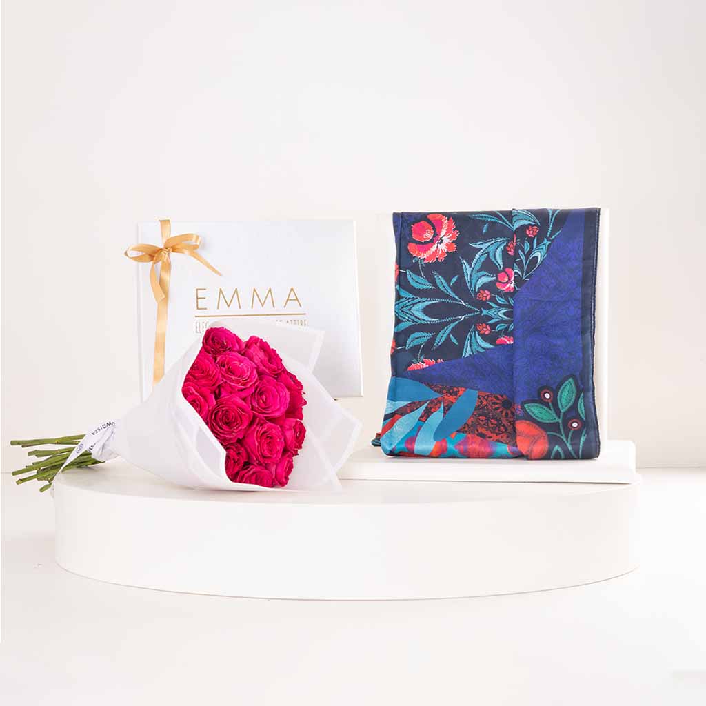 Flowrista Online Flowers Shop وشاح إيما سيكريت جاردن وباقة ورود وردية