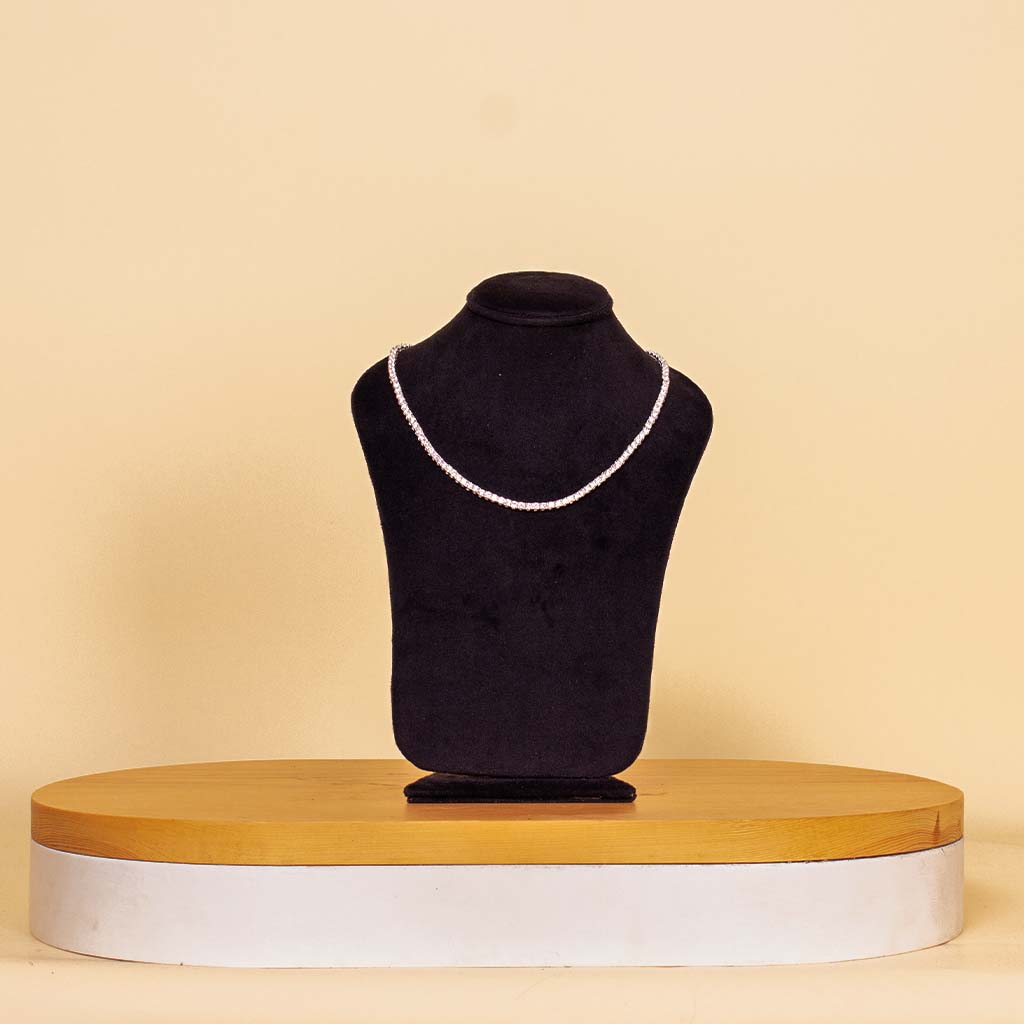 Flowrista Online Flowers Shop  Felizmoda Tennis Silver Necklace With Zircon Stones