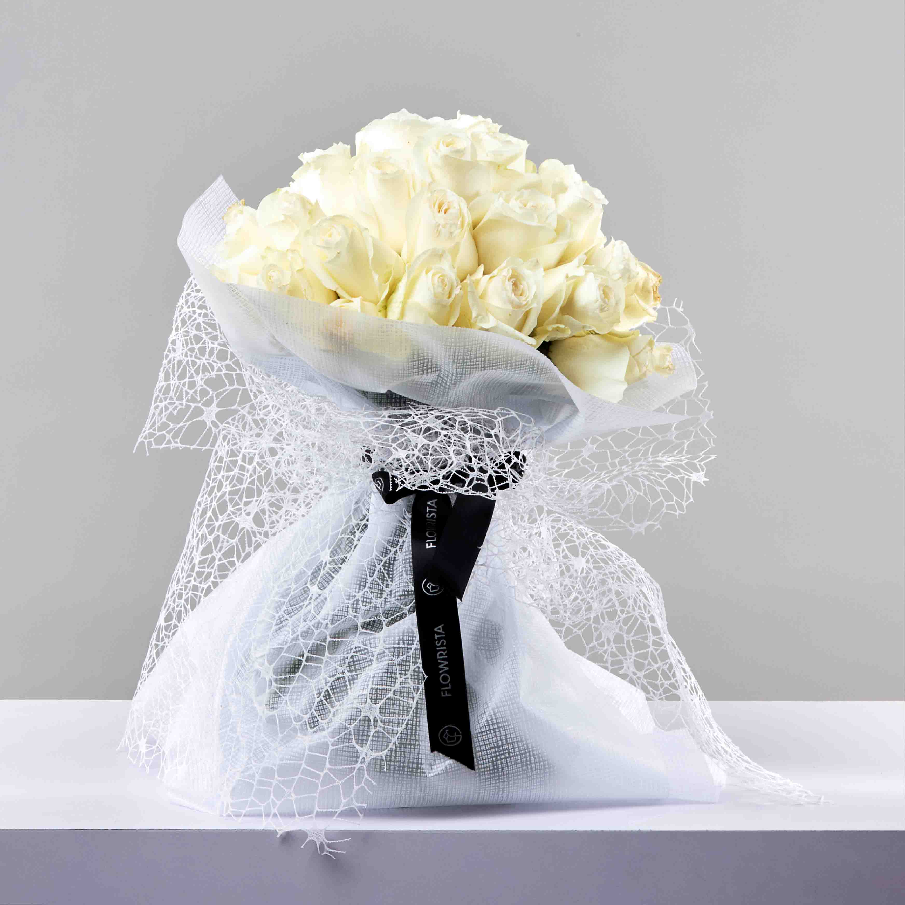 Flowrista Online Flowers Shop فلوريستا | باقة ورود بيضاء - ٢٥ وردة