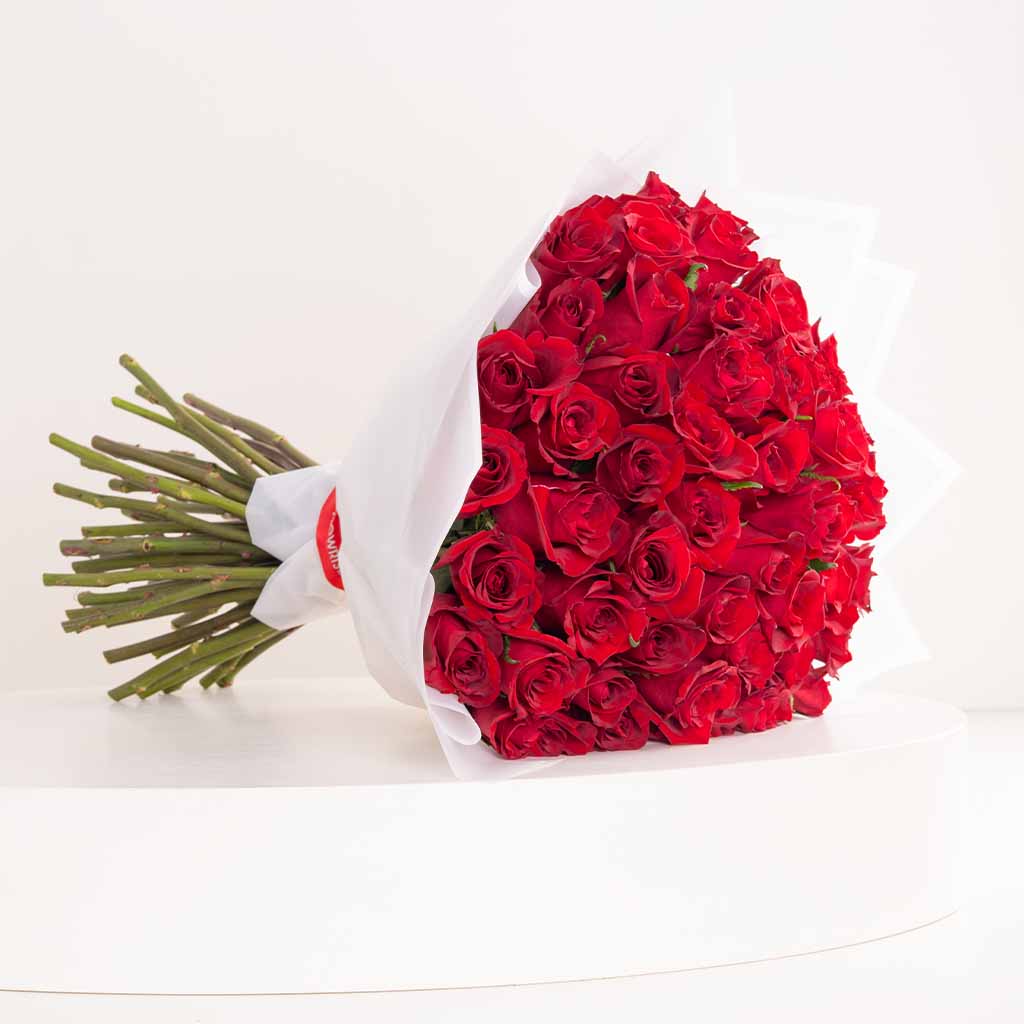 Flowrista Online Flowers Shop 50 Red Roses Luxury Bouquet