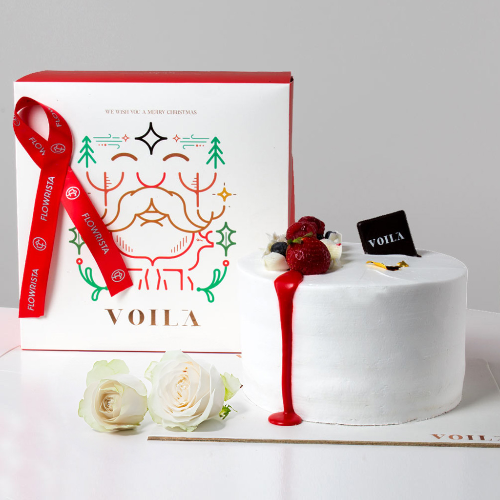 Flowrista Online Flowers Shop كيكة الفانيليا البيضاء من فويلا