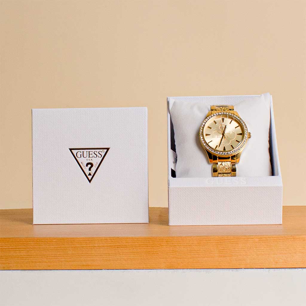 Flowrista Online Flowers Shop Guess Women Gold Toned Analogue Watch W1280L2