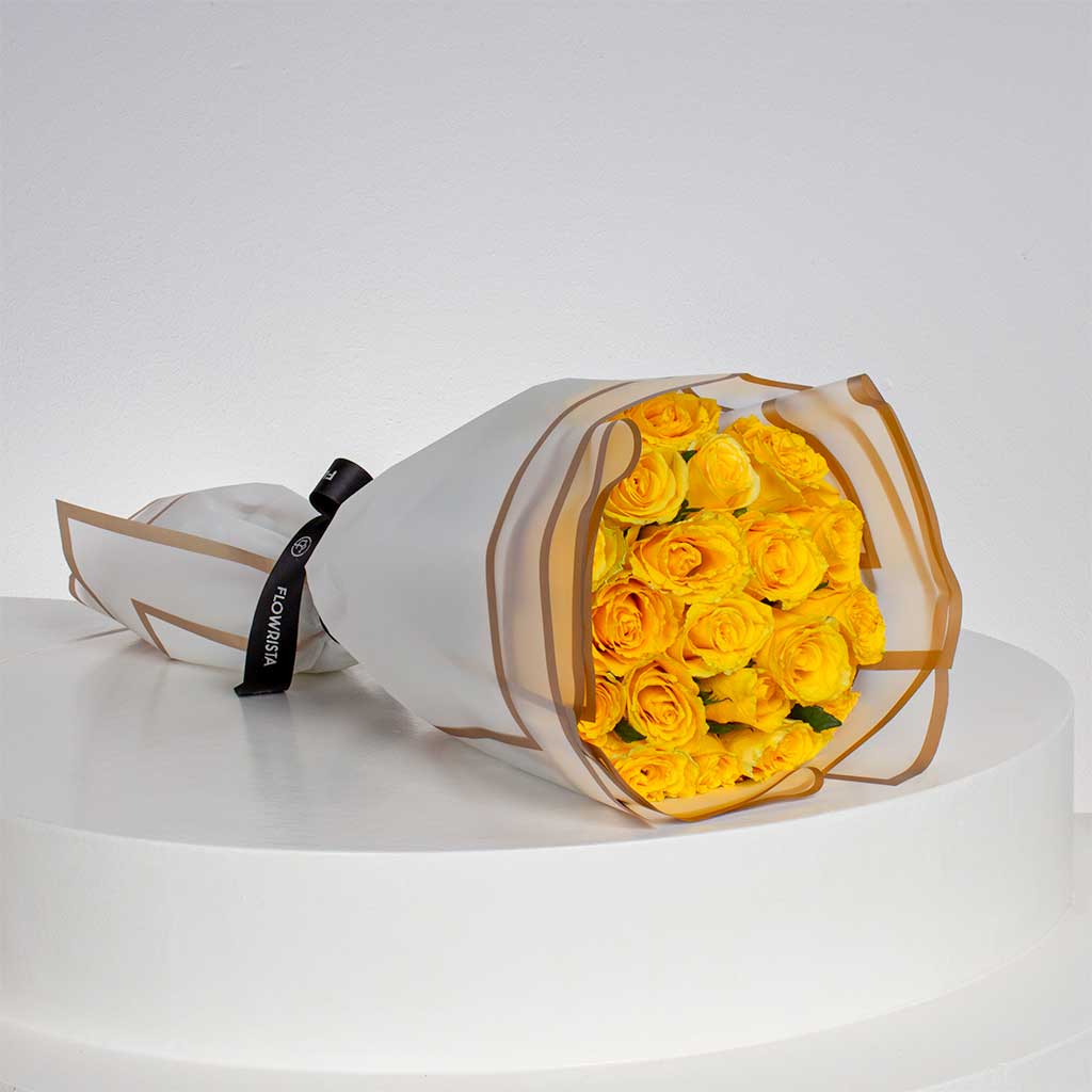 Flowrista Online Flowers Shop Yellow Roses Hand Bouquet | 20 Flowers