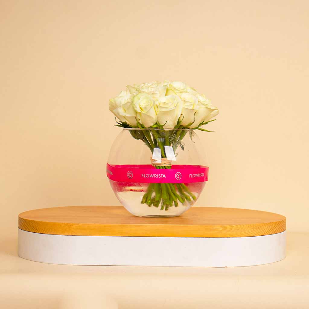 Flowrista Online Flowers Shop Flowrista | White Flowers Vase – 20 Flowers