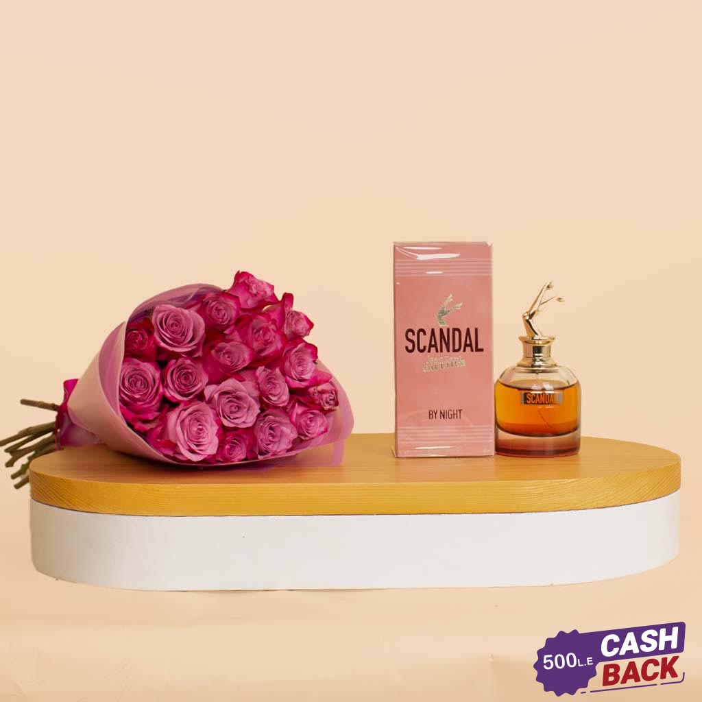 Flowrista Online Flowers Shop عطر سكاندال الليلي | 15 وردة بنفسجي